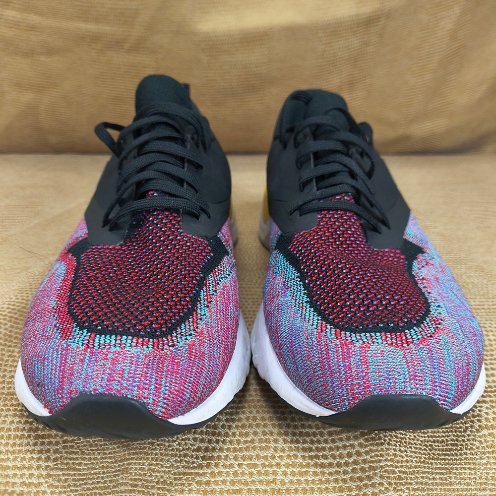Nike Odyssey React Flyknit 2 Mens Running Shoes Black Multi Color AH1015-005 12 - Picture 4 of 14